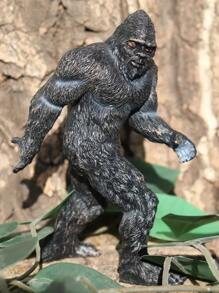 1 piece Lifelike Garden Ornament Ape Man Figure, and Gorilla Static Human Origins Statue - Black - View 2