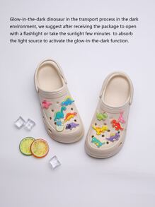 12入組/套卡通小夜燈恐龍鞋可拆卸裝飾用品適用於鞋夜光