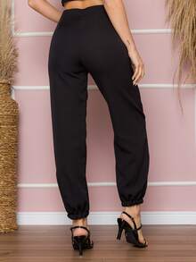 Women Pants - 黑色 - 查看 2