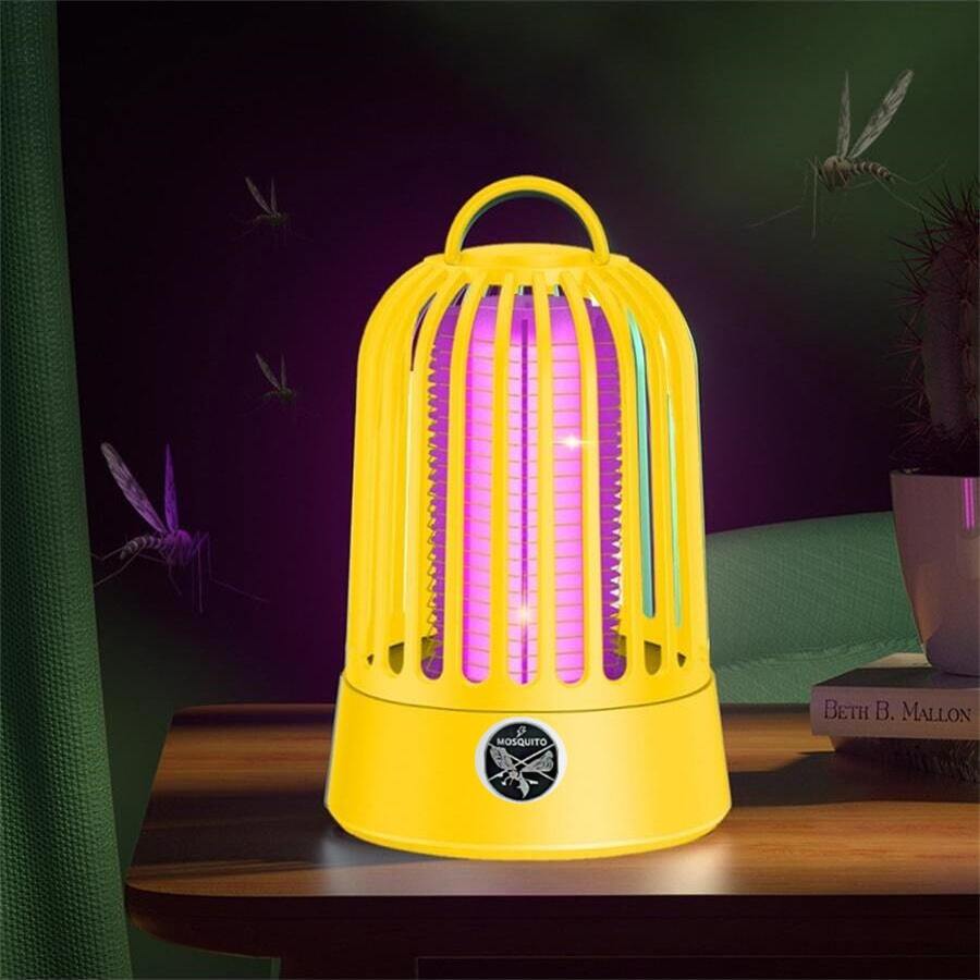 1 pieza Lámpara para matar mosquitos carga usb portátil con control tactil para doméstico usar - Amarillo - Ver 1