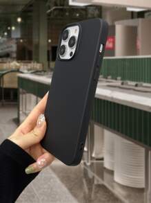 Funda básica de silicona sólida para teléfono compatible con iPhone15/15Plus/15Pro/15Promax - Negro - Ver 3