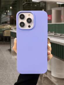 Solid Silicone Phone Case Compatible With iPhone15/15Plus/15Pro/15Promax - Mauve Purple - View 2