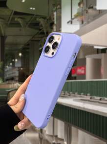 Solid Silicone Phone Case Compatible With iPhone15/15Plus/15Pro/15Promax - Mauve Purple - View 3