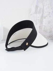 1pc Women Two Tone Sun Protection Fashion Visor Hat For Outdoor - White - View 4