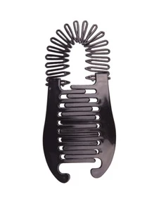 1pc Hair Styling Tool, Bendable Braiding Clip Banana Hair Clip Hairpins, DIY Hair Accessories - Black - View 1