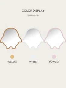 壁掛式創意裝飾浴室梳妝鏡,卡通企鵝形狀化妝鏡適用於幼兒園,洗手間,孩子們的,燈粉色的