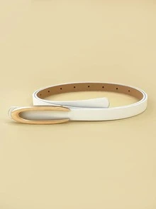 1入組女士時尚U型扣飾多用途緊身腰皮帶