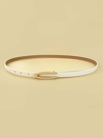 1入組女士時尚U型扣飾多用途緊身腰皮帶