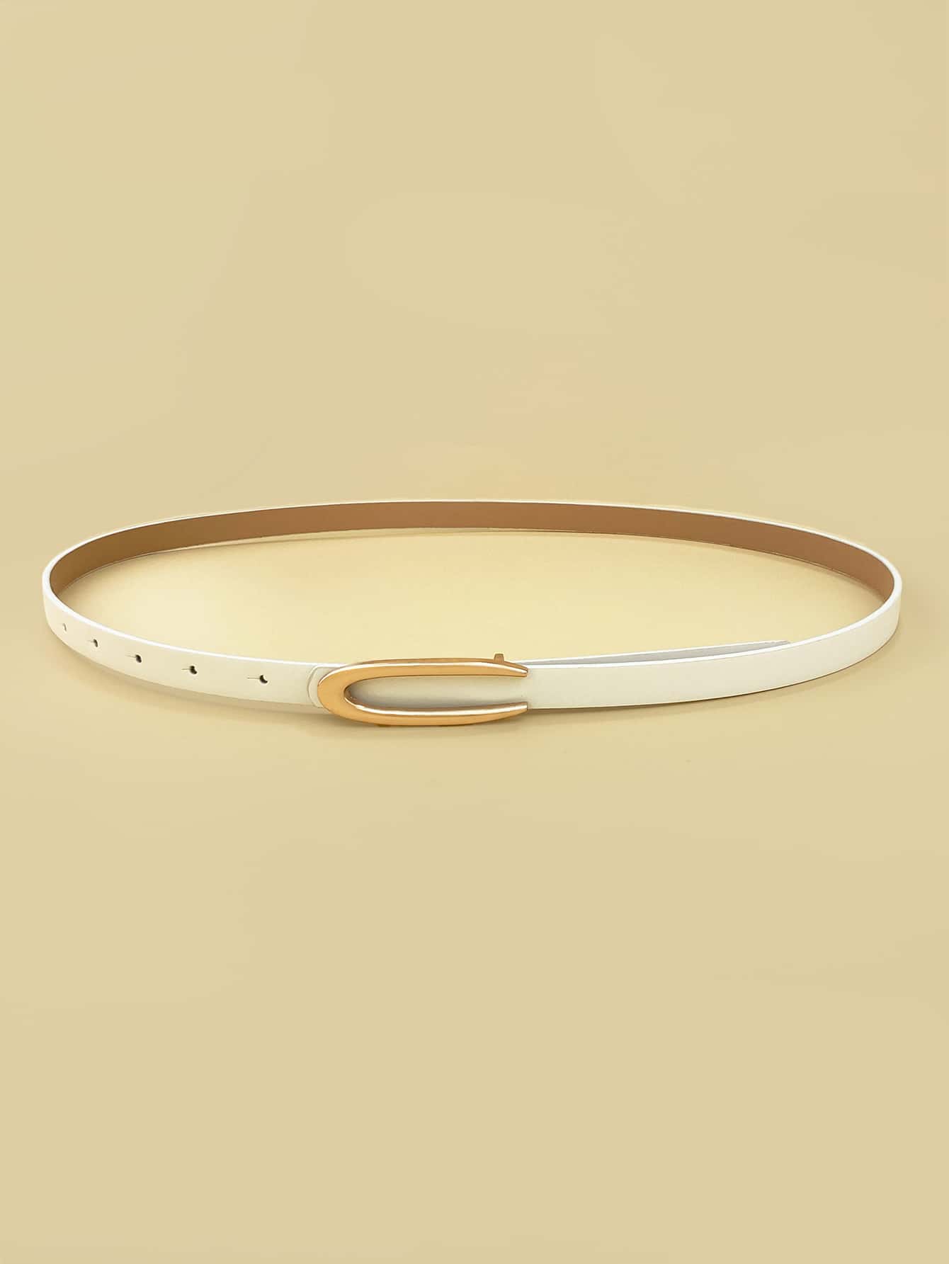 1入組女士時尚U型扣飾多用途緊身腰皮帶