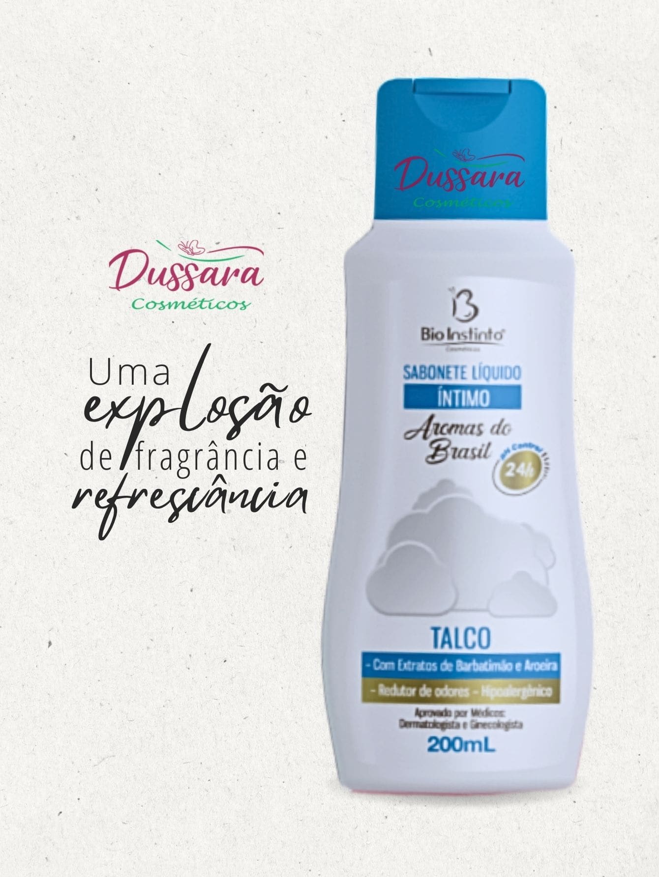 Sabonete Liquido Íntimo Talco 200ml - Bio Instinto - Azul bebê - Visão 1