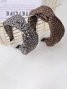 Leopard Print Wide Headband - Multicolor - View 3