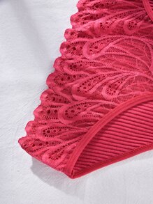 3 piezas Bragas con encaje en contraste