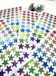 5混色星形貼紙,鐳射多用途貼紙適用於手工製作裝飾用品&日記用品 - 彩色 - 查看 3