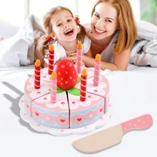 1set Pretend Toy, Creative Cake Design Pretend Play Toy For Kids,Spielen,Wooden Toys>Kitchenware,Play Kids,Pretend Food,Princess Toys,Girl Toys Age 2,Wooden Toys,Kids Toys,Toys For Girls