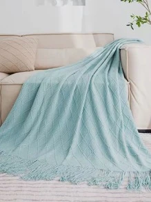 1pc Knitted Blanket For Sofa, Chair, Bed, Office, Summer, Nap,
