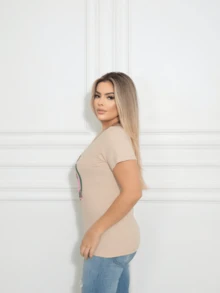 Women T-Shirts - 杏色 - 查看 3