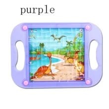 1入組隨機3D迷宮球內側綠色有圖案的塑膠平底板適用於孩子們邏輯訓練,,專注加強,智力玩具