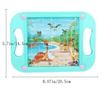 1入組隨機3D迷宮球內側綠色有圖案的塑膠平底板適用於孩子們邏輯訓練,,專注加強,智力玩具