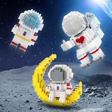 Mini Bricks Model Space Station Saturn V Rocket Building Blocks City Shuttle Satellite Astronaut Figure Many Bricks Set Children Toys Gift Room Decoration,Metal Puzzle,Tiny Rocket,Blocks Figure - Multicolor - View 2