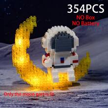 Mini Bricks Model Space Station Saturn V Rocket Building Blocks City Shuttle Satellite Astronaut Figure Many Bricks Set Children Toys Gift Room Decoration,Metal Puzzle,Tiny Rocket,Blocks Figure - Multicolor - View 1