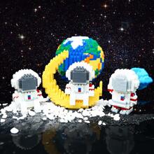 Mini Bricks Model Space Station Saturn V Rocket Building Blocks City Shuttle Satellite Astronaut Figure Many Bricks Set Children Toys Gift Room Decoration,Metal Puzzle,Tiny Rocket,Blocks Figure - Multicolor - View 3