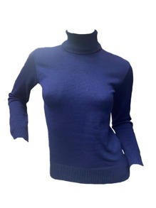 Women Knit Tops - 藏蓝色 - 查看 2