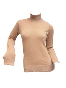 Women Knit Tops - Coffee Brown - View 2