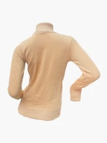 Women Knit Tops - Coffee Brown - View 3