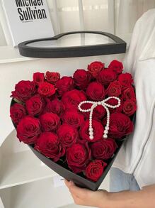 Cửa sổ mở màu đen Hộp quà hình trái tim có nắp trong suốt cho ngày lễ tình nhân - màu đen - Xem 1