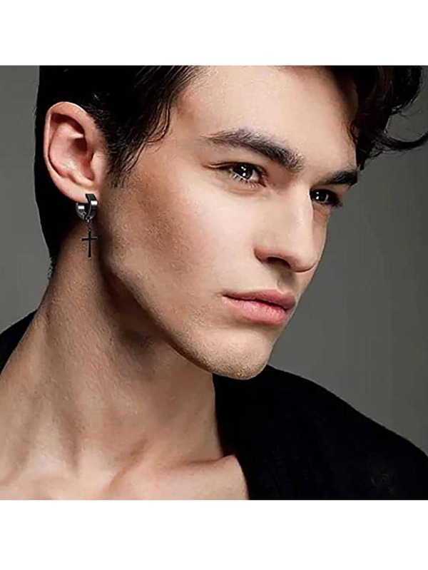 12 Pairs Mens Earrings Earrings For Women Clip On Cross