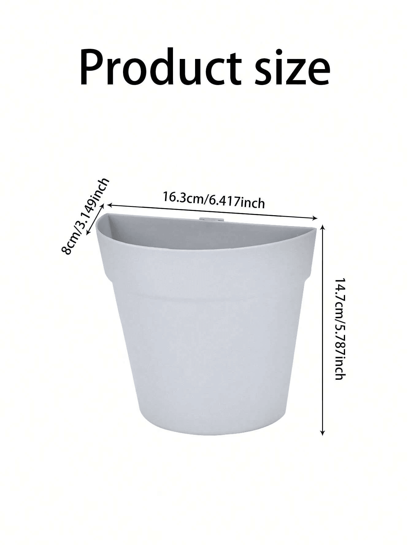 1pc Wall Mounted Halfround Flower Pot Without Drilling Holes Green