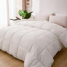 羽絨替代被子羽絨被插入物超柔軟親膚雲朵透氣 60 年代 1800 防羽絨被適合溫暖睡眠 - 白色 - 查看 6