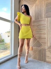 Women Two-piece Outfits - 青檸色 - 查看 1