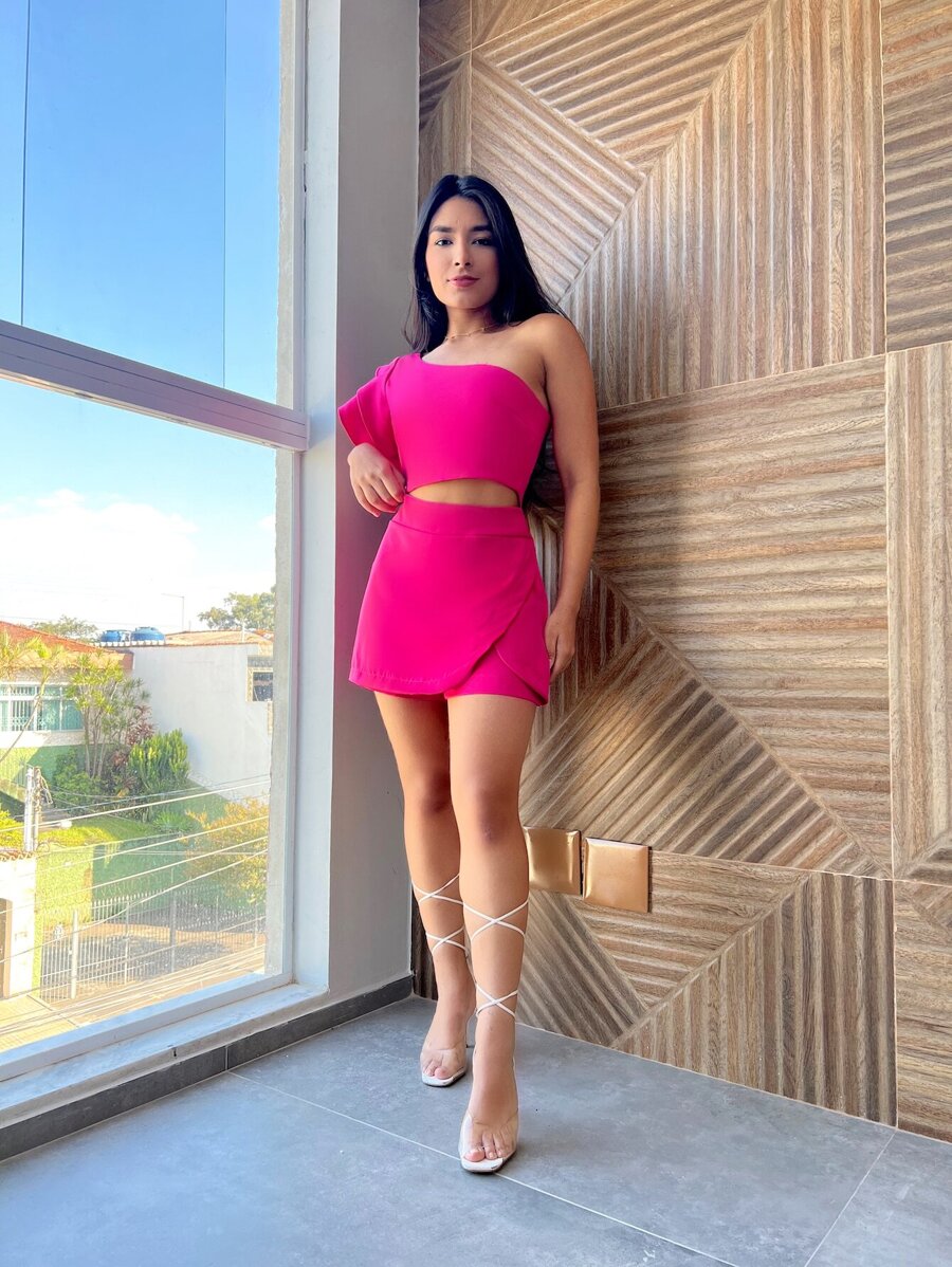 Women Two-piece Outfits - 玫瑰紅 - 查看 1