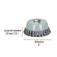 CT-612MRX 100856 5" Cup Carding Tool For Thick Braided Wire Multi-Thread - Orange - View 3