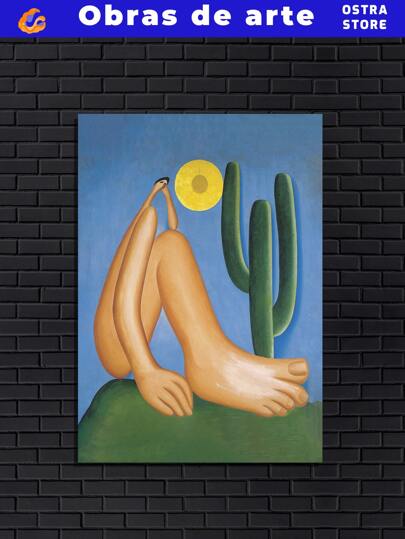 Abaporu - Tarsila do Amaral - Obras de Arte - MDF -  Placa Decorativa 28x20 cm - Quadro parede & decoração