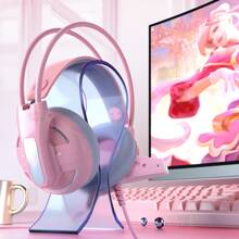 Audífonos Diadema Gamer Pink Jack 3.5 mm con Micrófono para PC Laptop Consolas PS4 PS5 Xbox One Xbox Series X/S - Rosa - Ver 2