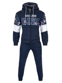 Youth Pants Set Boy Plush Fashion!! - 藏蓝色 - 查看 1