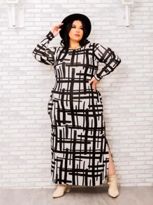 Plus Size Dresses - 灰色 - 查看 4