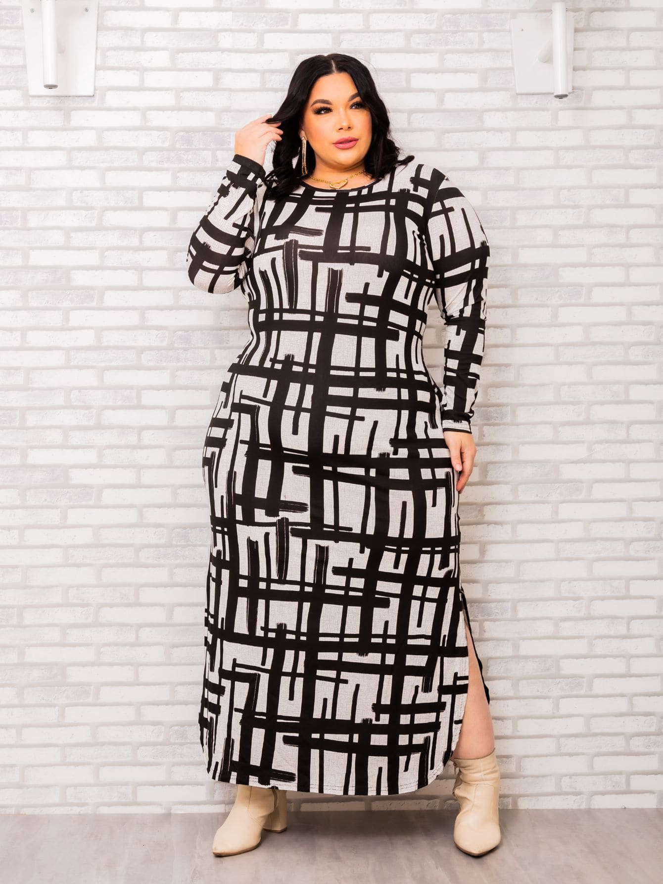 Plus Size Dresses - 灰色 - 查看 1