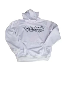 Sudadera Mi vida hoodie con gorro y bolsa al frente estamapado - Blanco - Ver 1