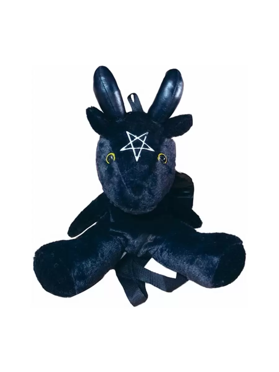 Mochila de cabra de peluche Baphy la cabra malvada - Negro - Ver 1