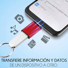Adaptador Otg Usb Hembra A Tipo C Macho Para Memorias Mouse Teclado - Rojo - Ver 2