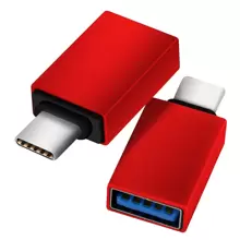 Adaptador Otg Usb Hembra A Tipo C Macho Para Memorias Mouse Teclado - Rojo - Ver 1
