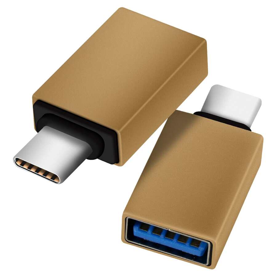 OTG Adapter Usb Female To Type C Male For Mouse Keyboard Memories - Gold - View 1