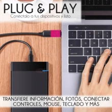 OTG Adapter Usb Female To Type C Male For Mouse Keyboard Memories - 玫紅色 - 查看 3