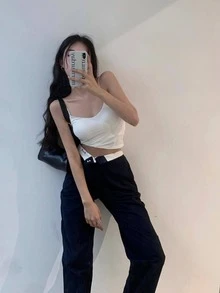 Tops Corto de Tirantes para Mujer | Tops para Mujer | Ropa para Mujer | Moda - Blanco - Ver 4