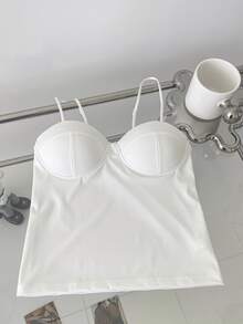 Crop Top de Tirantes para Mujer | Top de Mujer | Ropa para Mujer | Top para el Verano - Blanco - Ver 2