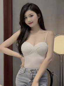 Crop Top de Tirantes para Mujer | Top de Mujer | Ropa para Mujer | Top para el Verano - Blanco - Ver 1