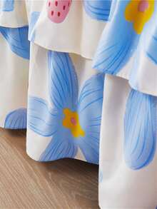 Faldón de cama doméstico ropa de cama agradable para la piel coreano estilo princesa de doble capa con encaje soltero/doble Cama espesado impresión multicolor con cepillado Activo impresión uno - Multicolor - Ver 5